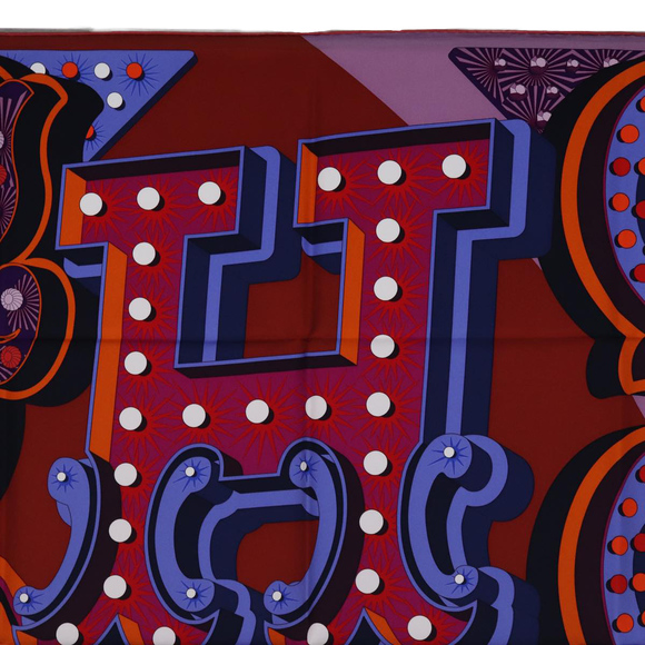 HERMES Carre 90 Scarf ""ELECTRIQUE"" Silk Red Auth am6235 - Picture 3 of 14